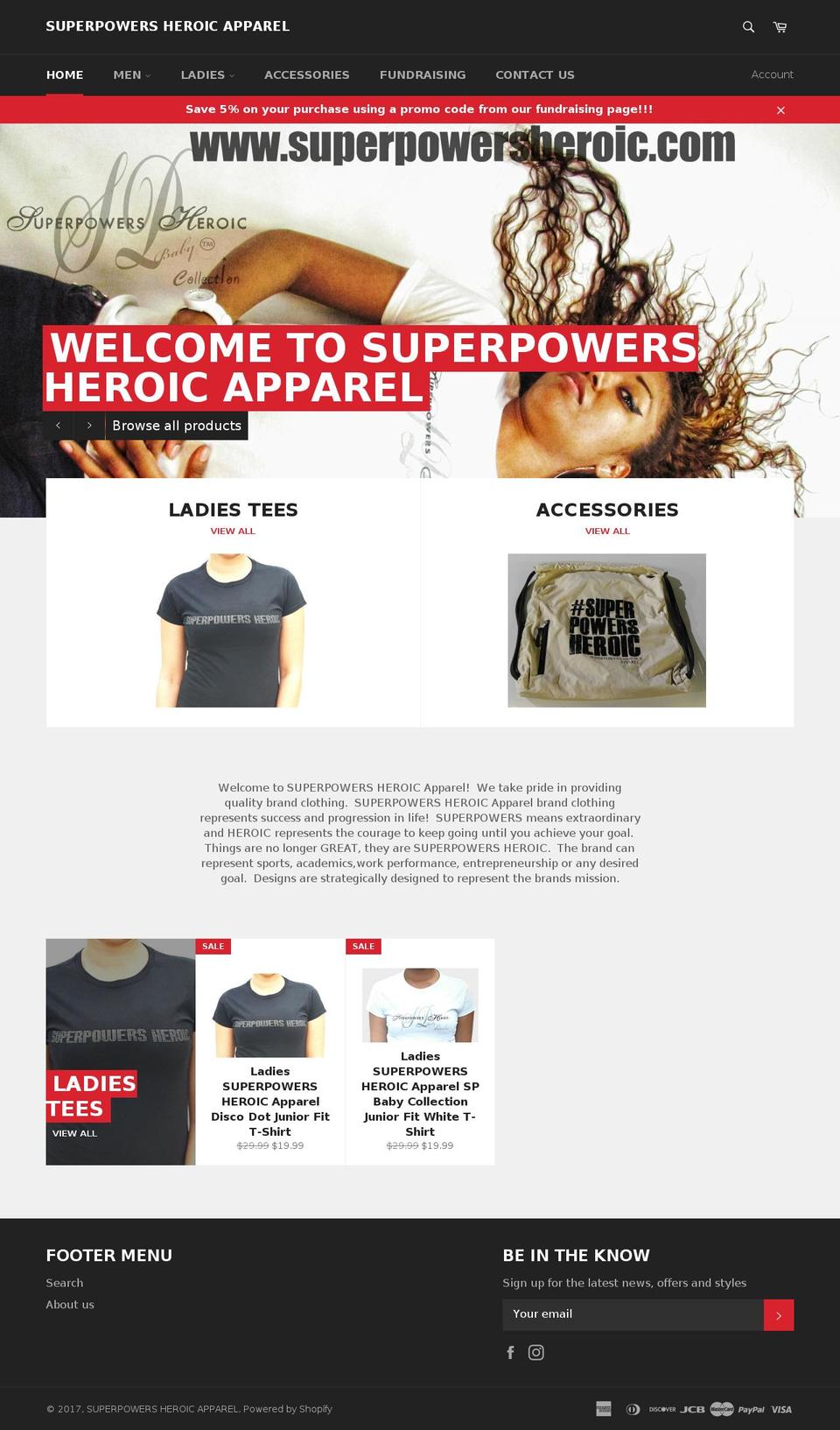 superpowersheroic.com shopify website screenshot