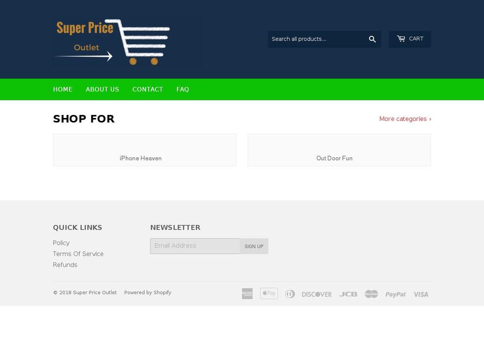superpriceoutlet.com — Shopify storefront screenshot