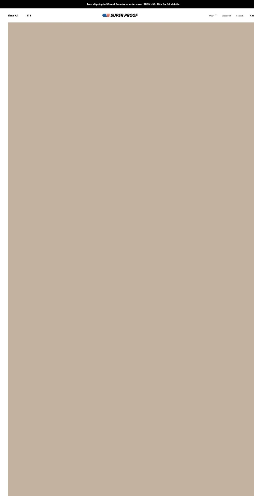 superproofbrand.com — Shopify storefront screenshot