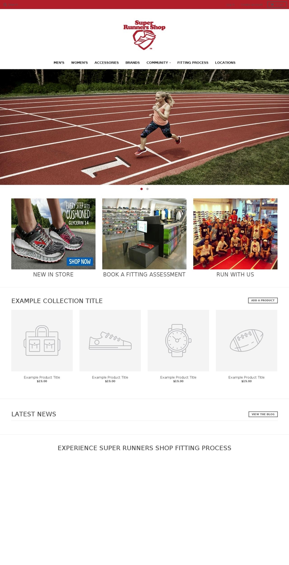 superrunnersshop.com shopify website screenshot