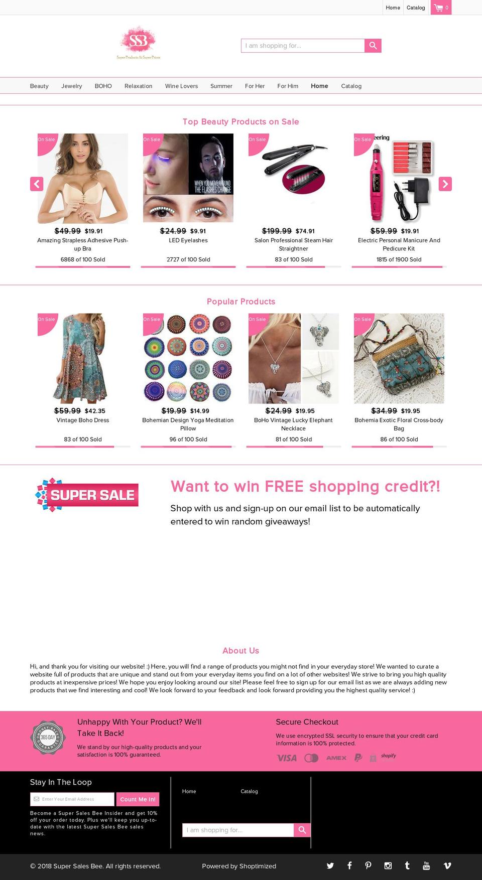 supersalesbee.com — Shopify storefront screenshot