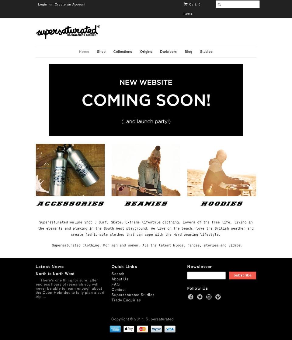 supersaturated.co.uk shopify website screenshot