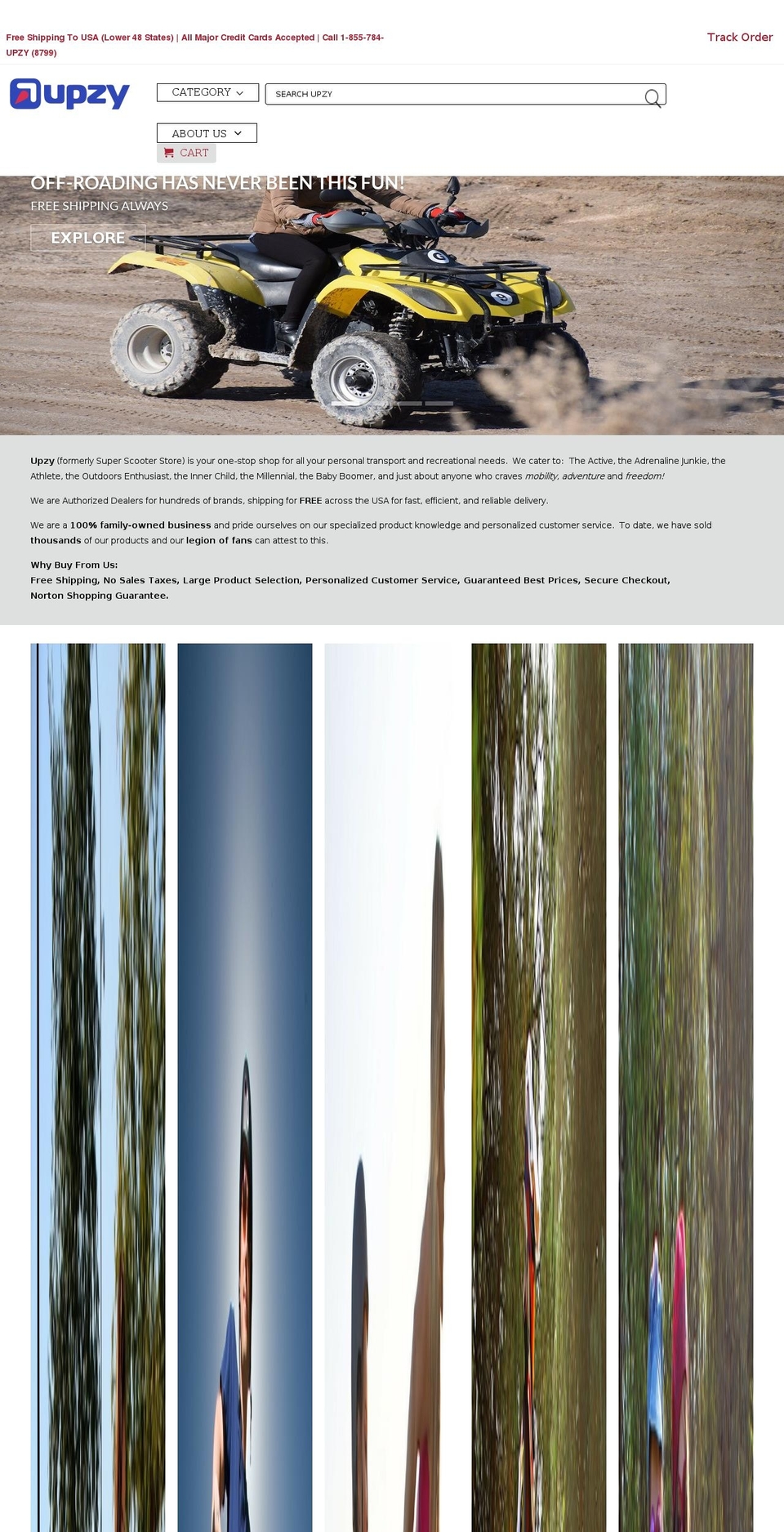 superscooterstore.com shopify website screenshot