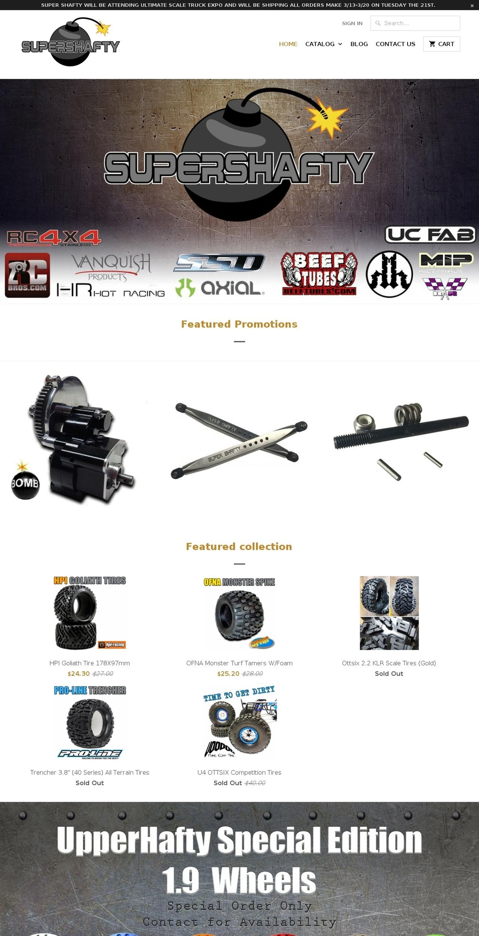 supershafty.com shopify website screenshot