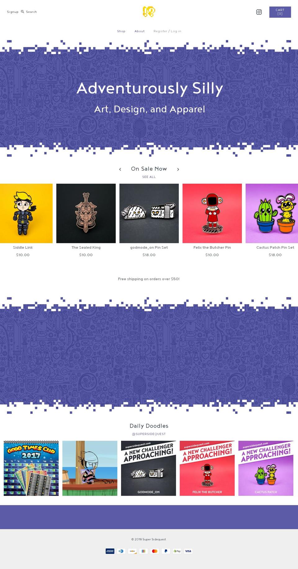 supersidequest.com shopify website screenshot