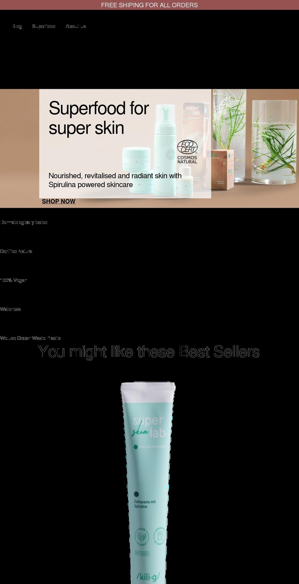 superskinlab.com shopify website screenshot