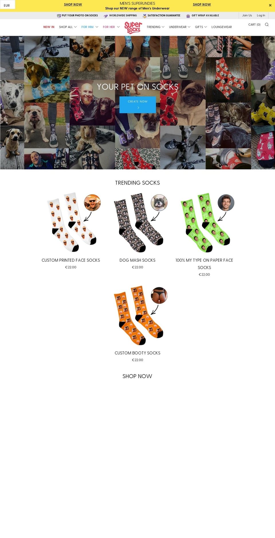 supersock.myshopify.com shopify website screenshot