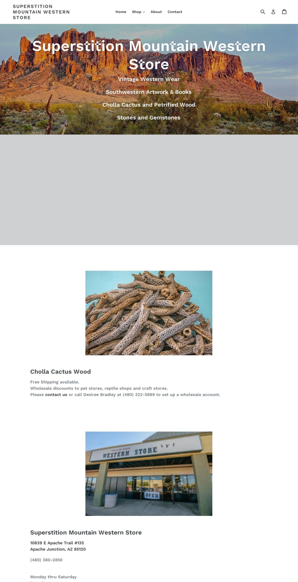 superstitionmountainwesternstore.com shopify website screenshot