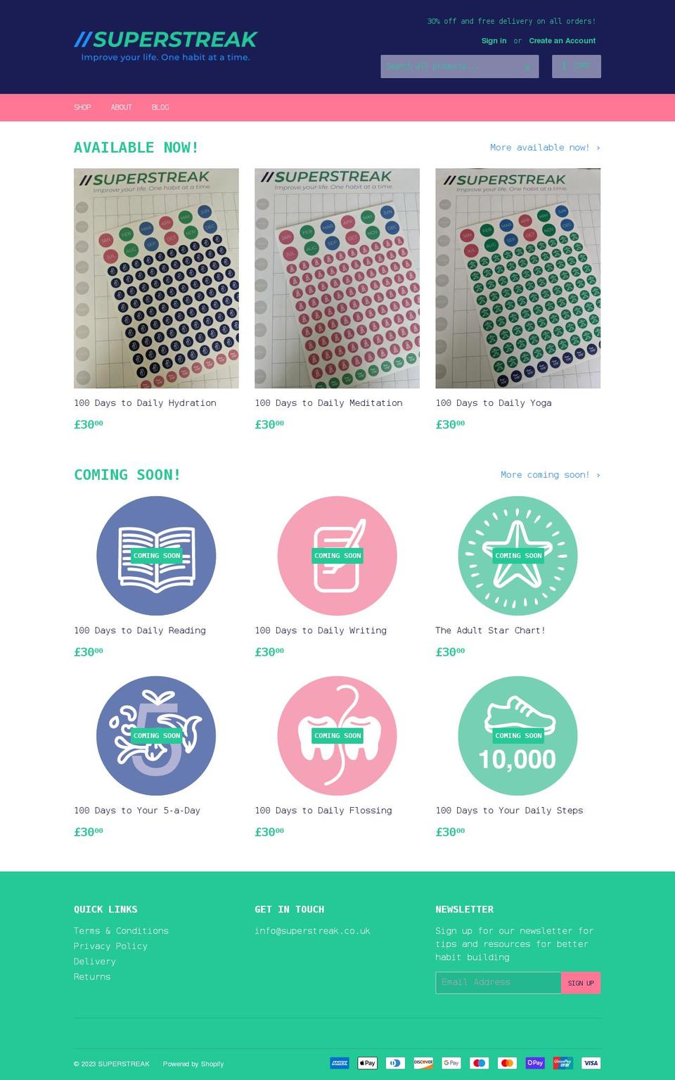 superstreak.co.uk shopify website screenshot