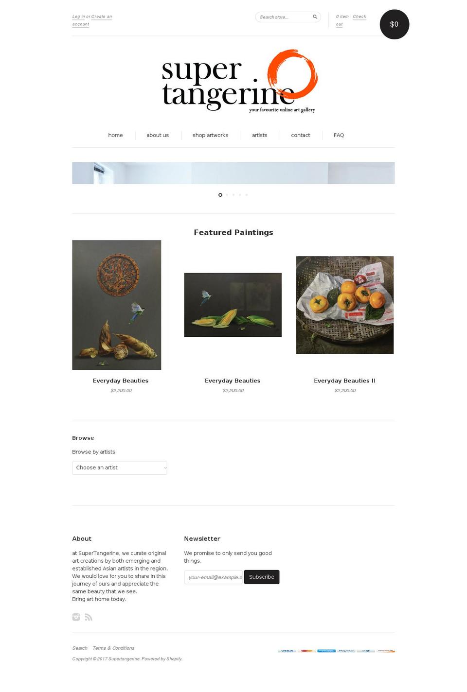 supertangerine.com shopify website screenshot