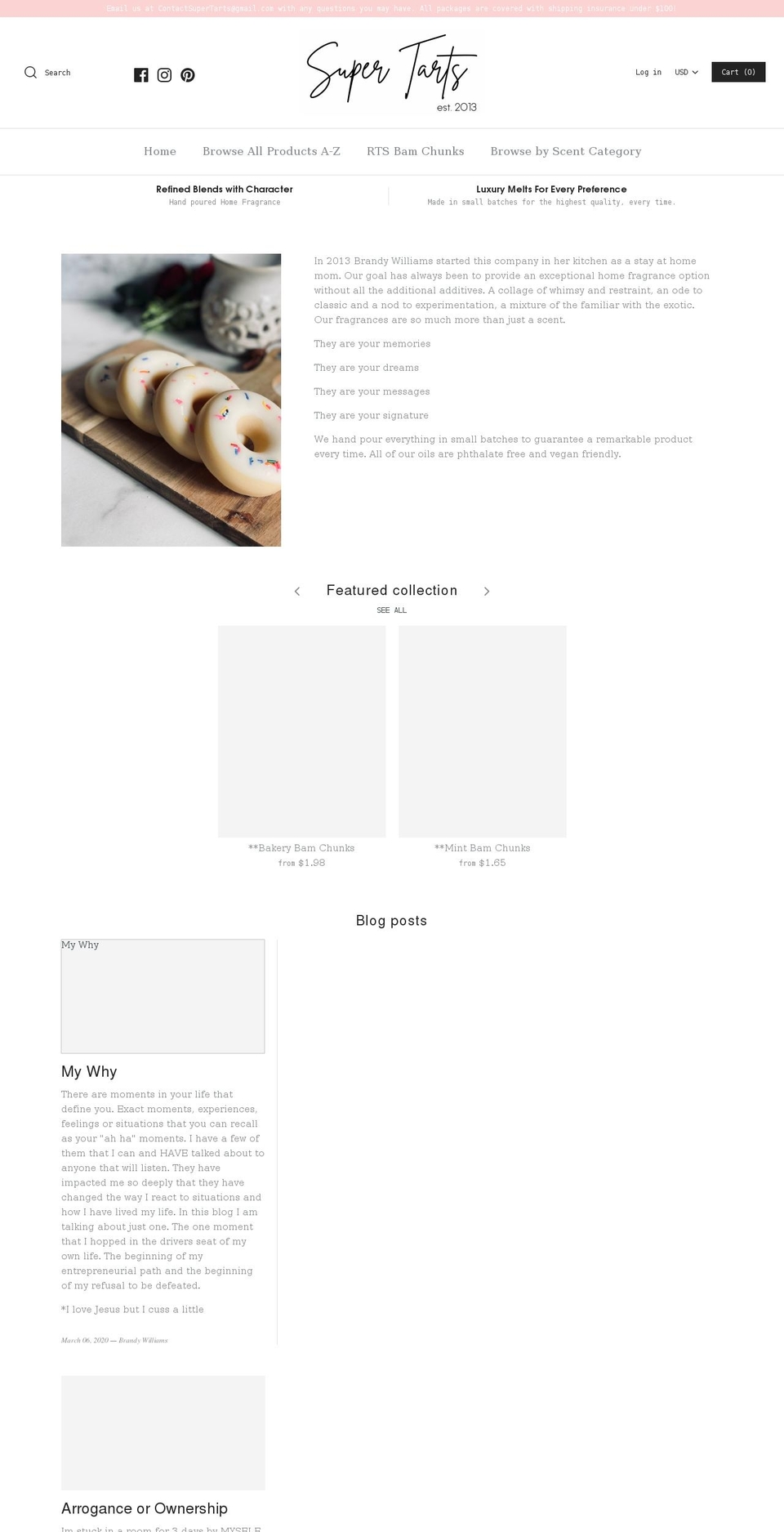 supertartswax.com shopify website screenshot