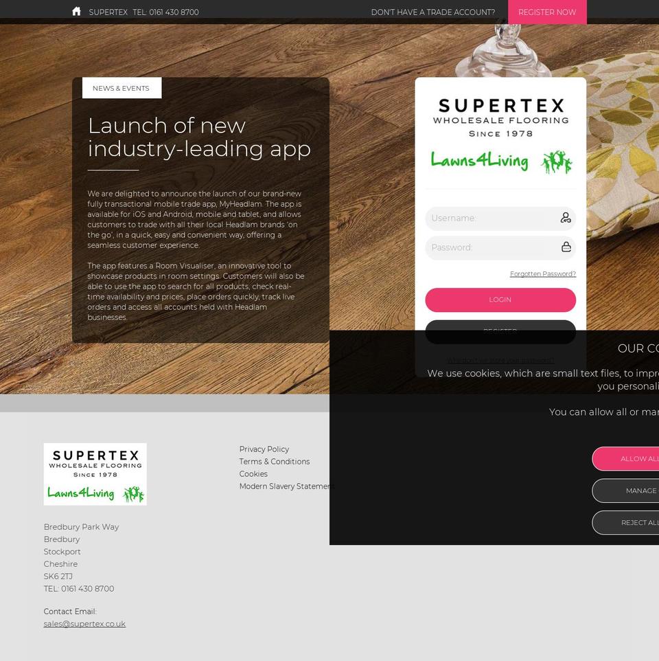 supertex.co.uk shopify website screenshot