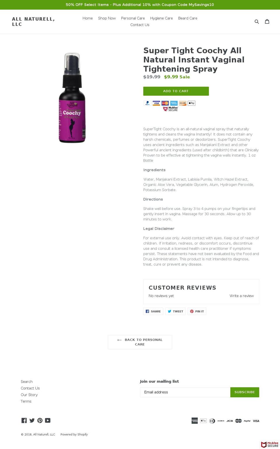 supertightcoochy.com — Shopify storefront screenshot