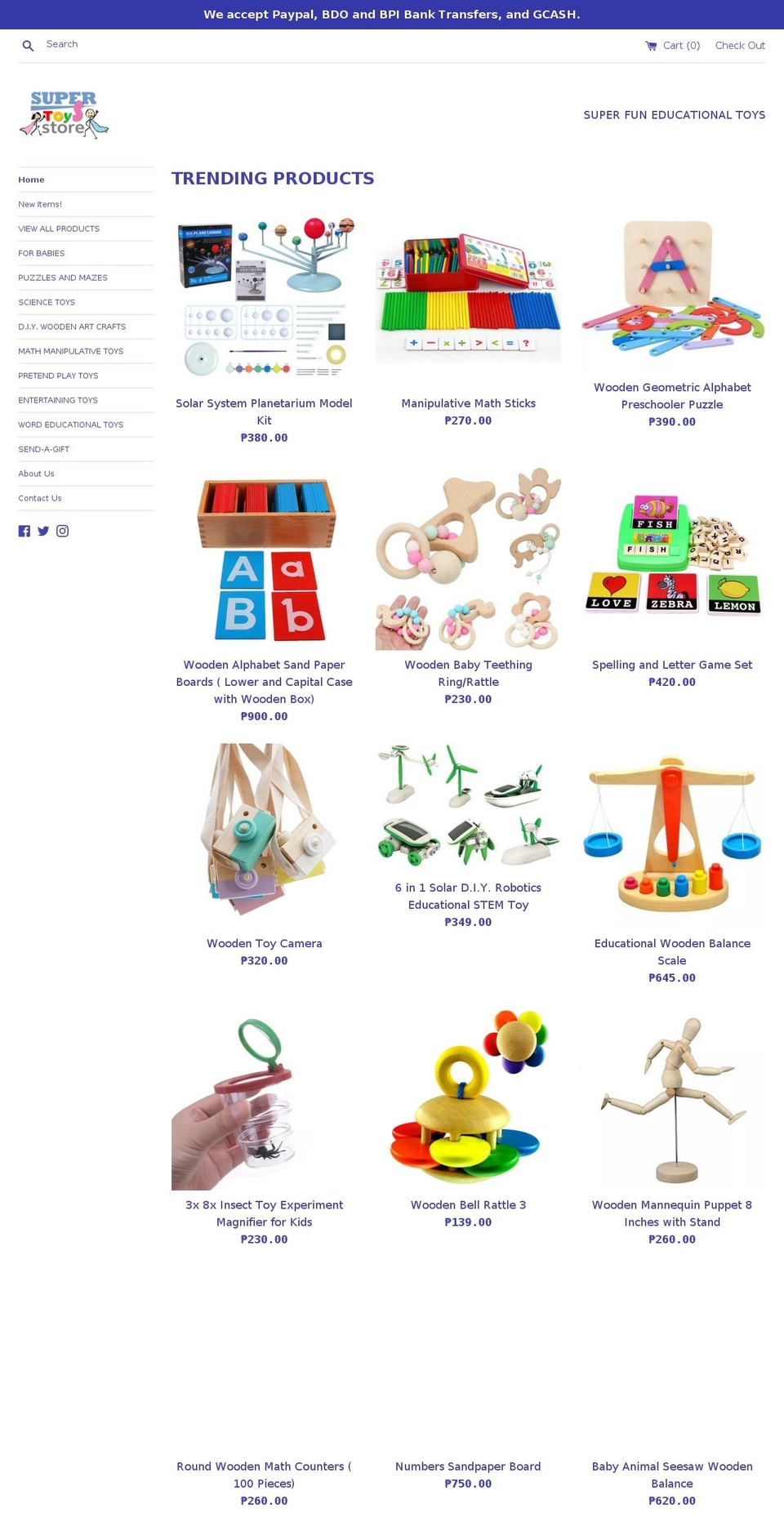 supertoysstore.com — Shopify storefront screenshot