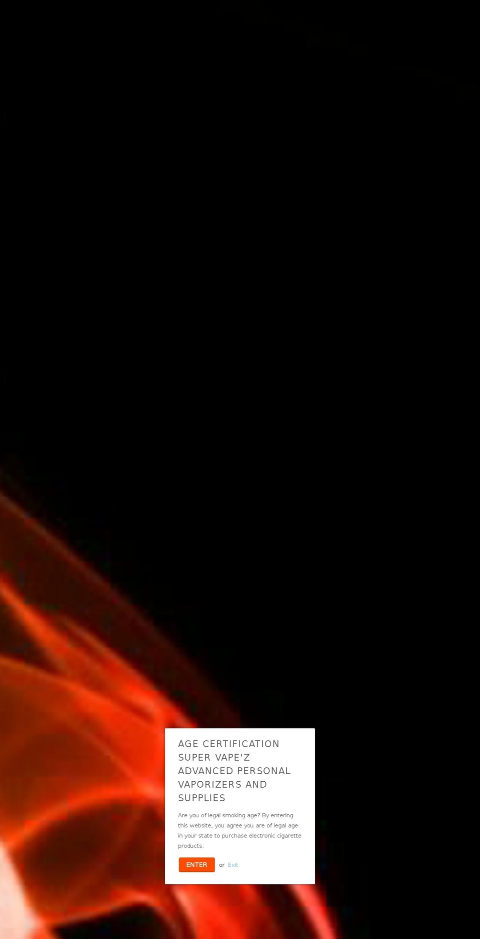 supervapez.com shopify website screenshot