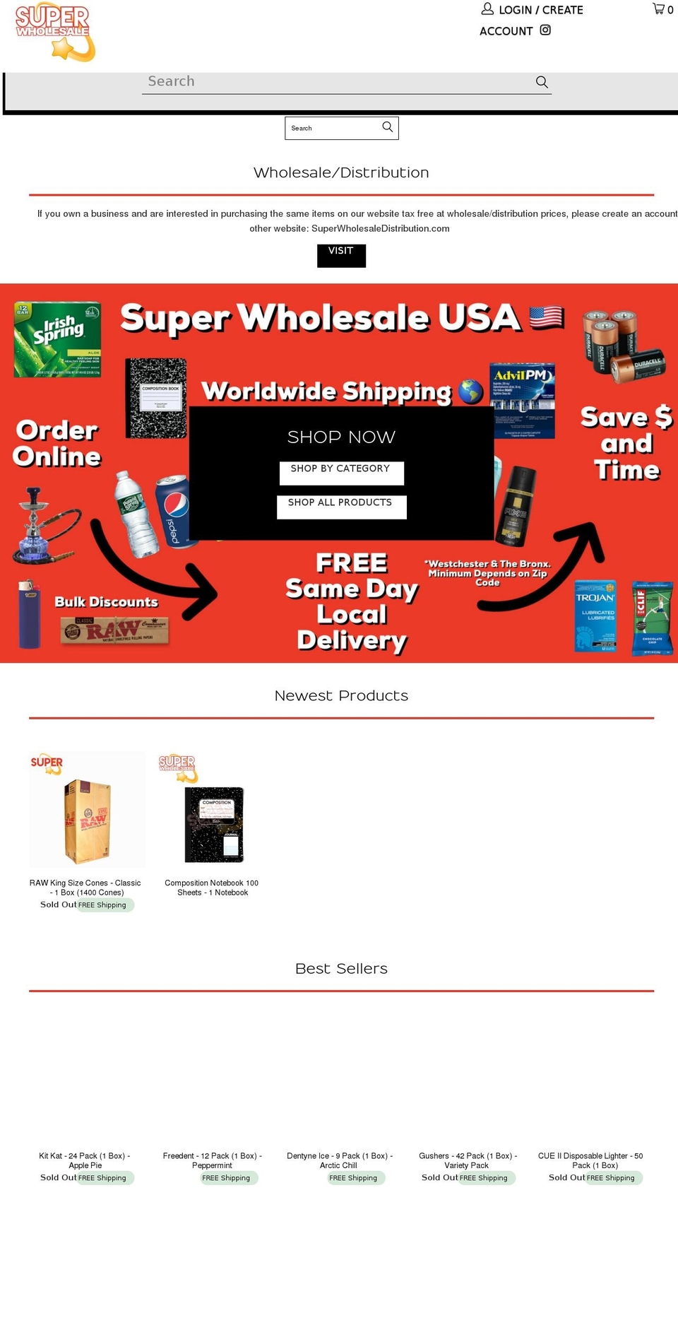 superwholesaleusa.com shopify website screenshot
