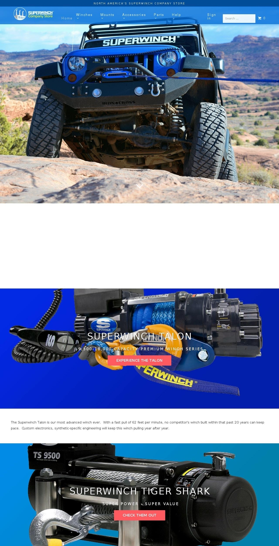 superwinchcompanystore.com shopify website screenshot