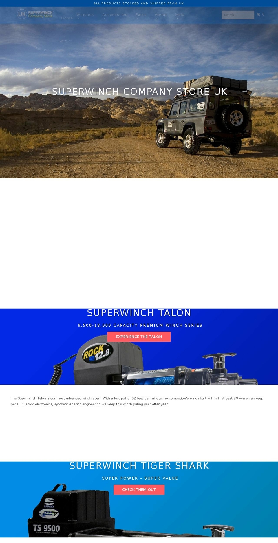 superwinchcompanystoreuk.com shopify website screenshot