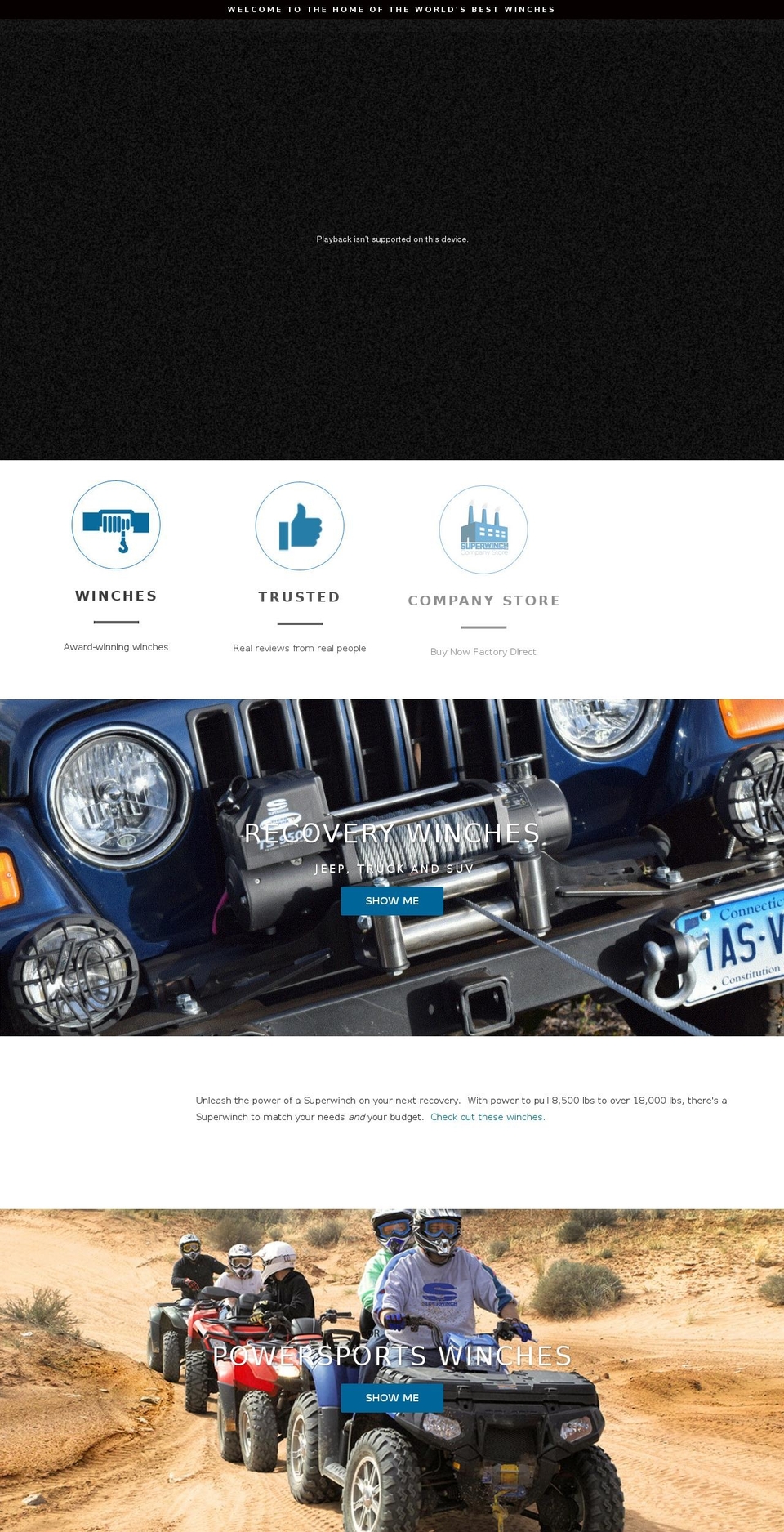 superwinchracing.com shopify website screenshot