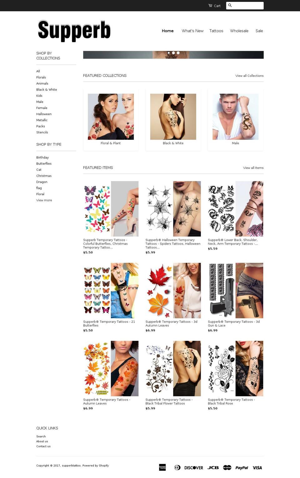 supperbtattoo.myshopify.com shopify website screenshot