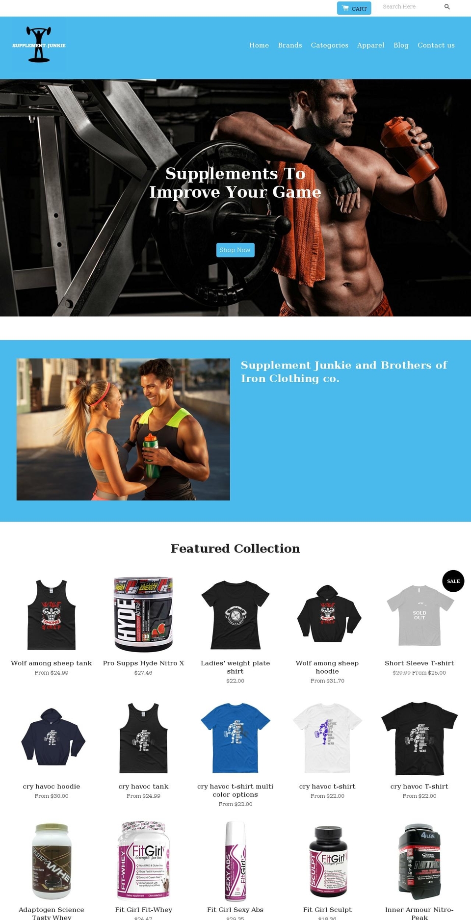 supplement-junkie.com — Shopify storefront screenshot