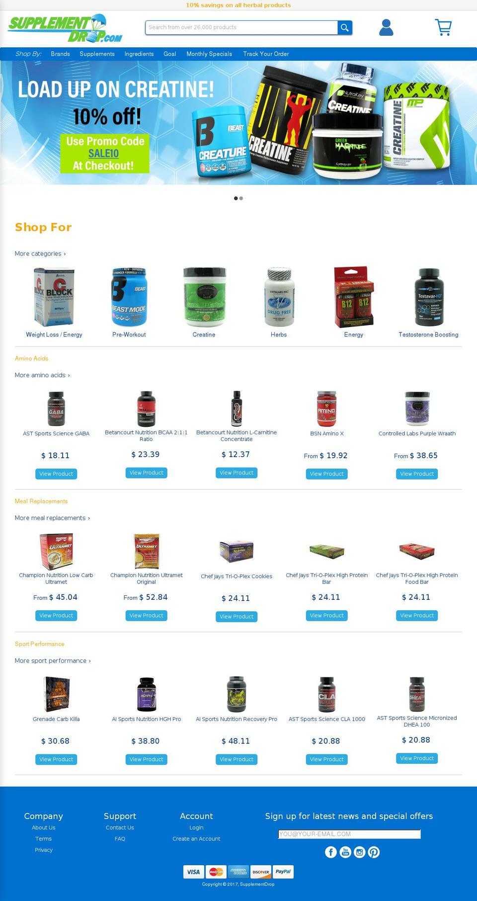 supplementdrop.com shopify website screenshot