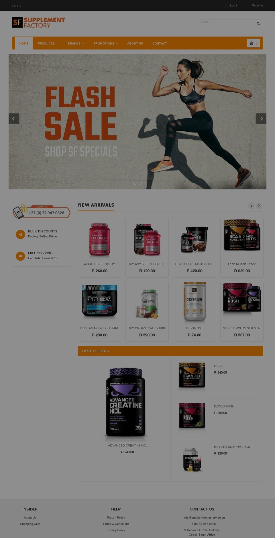 supplementfactory.co.za shopify website screenshot