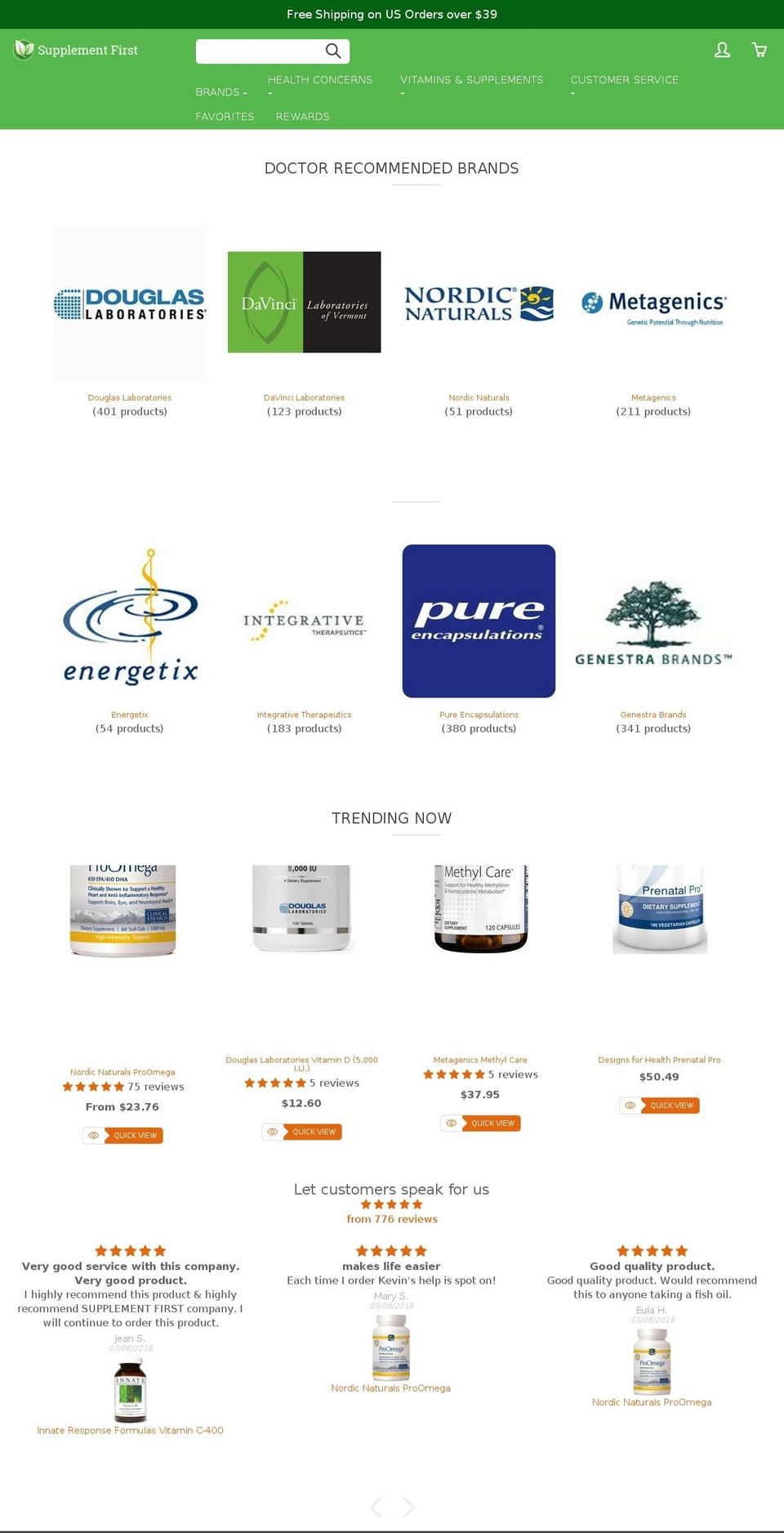 supplementfirst.com shopify website screenshot