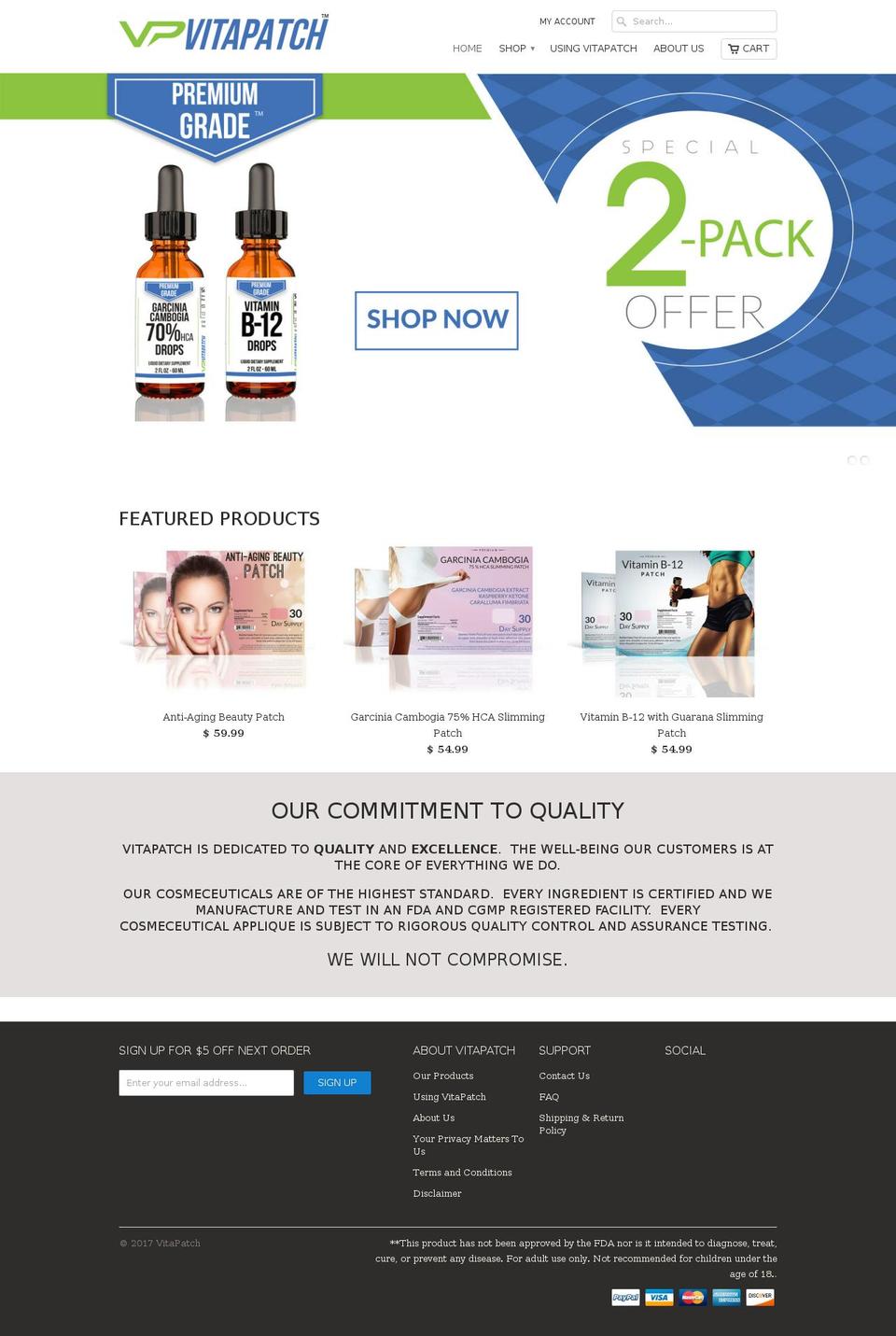 VitaPatch Custom Theme Original Shopify theme site example supplementpatch.com