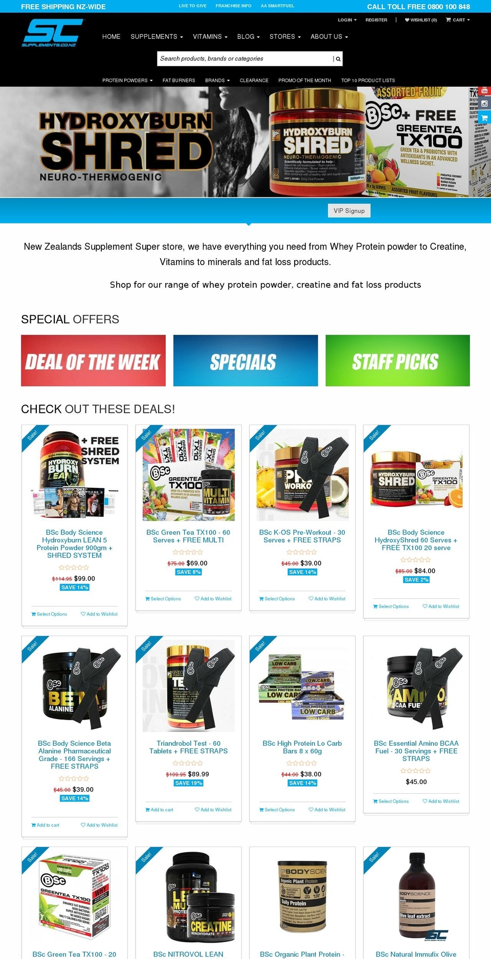 Flex Shopify theme site example supplements.co.nz