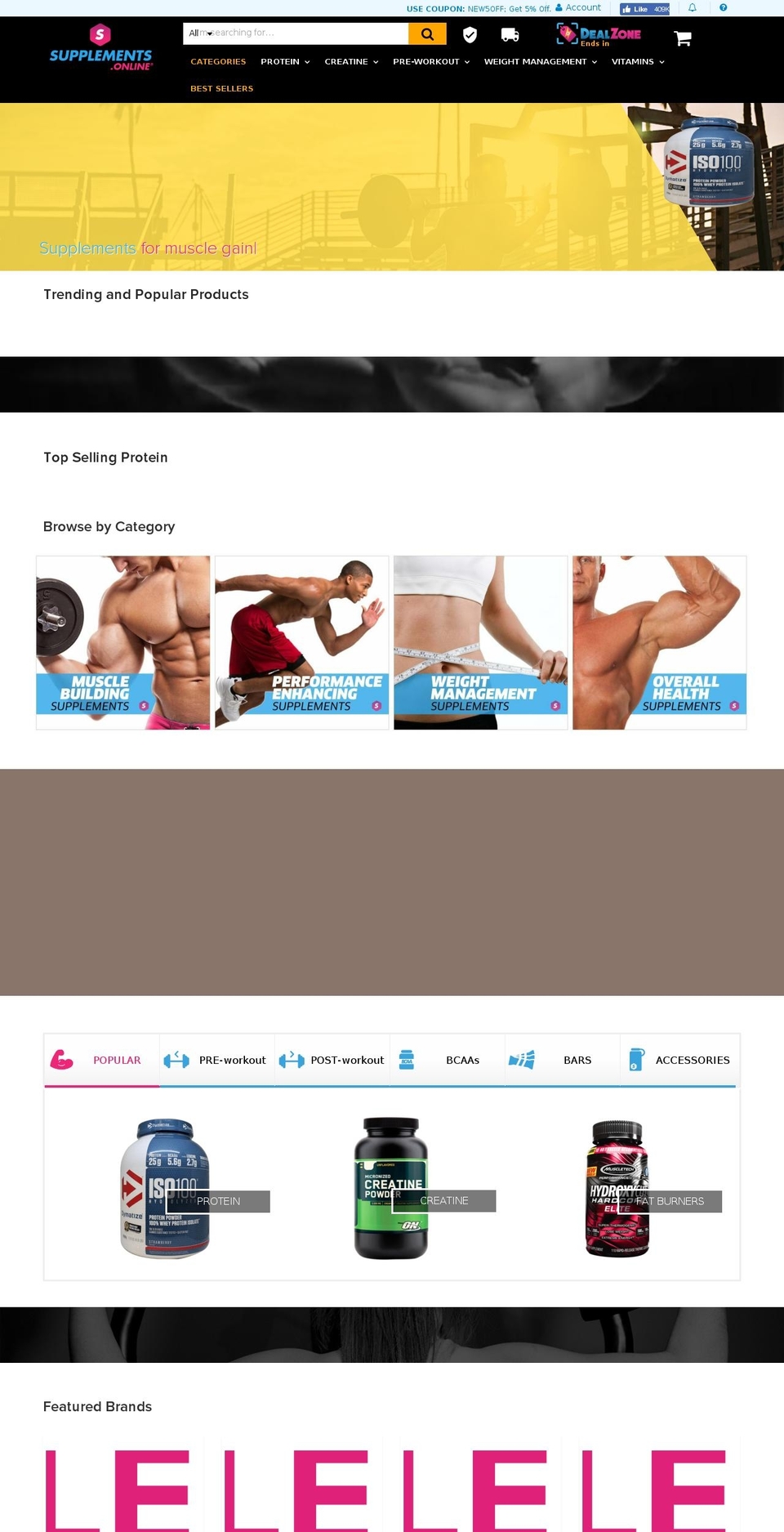 supplements.online shopify website screenshot