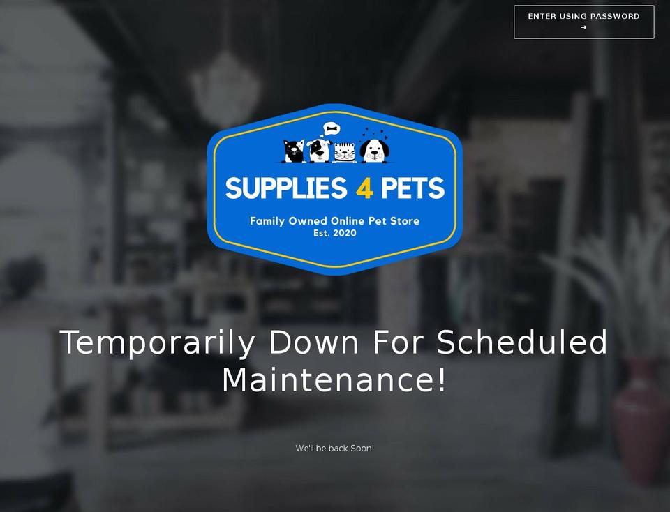 supplies4pets.com shopify website screenshot