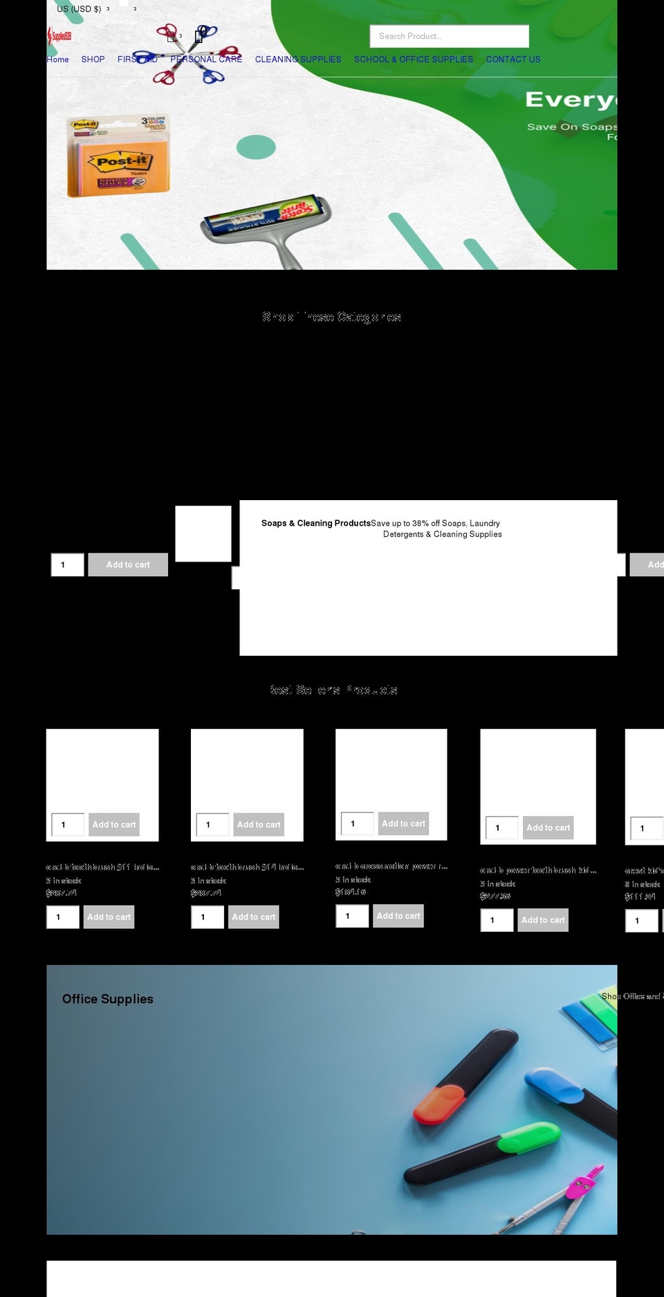 suppliesb2b.com shopify website screenshot