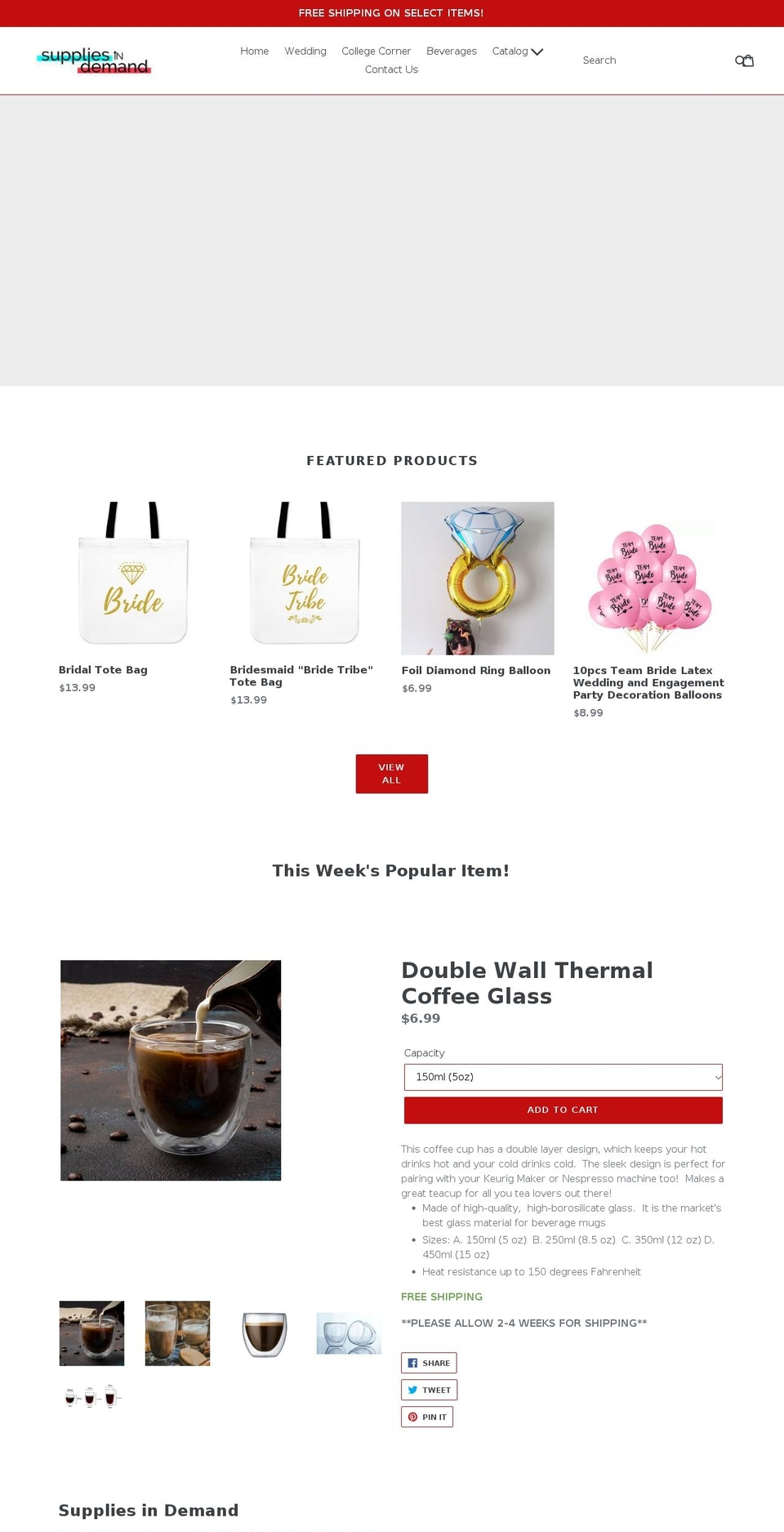 suppliesindemand.com — Shopify storefront screenshot