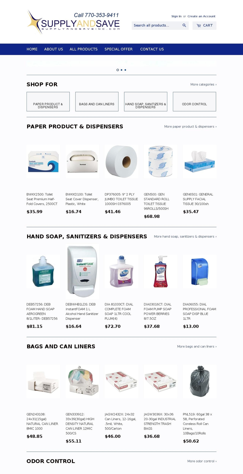 supplyandsaveadvantage.com — Shopify storefront screenshot