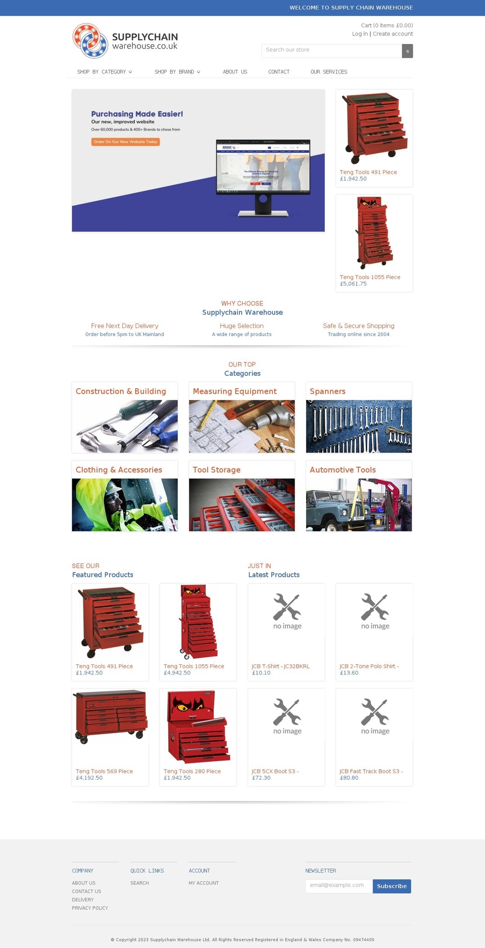 Timber Shopify theme site example supplychainwarehouse.com