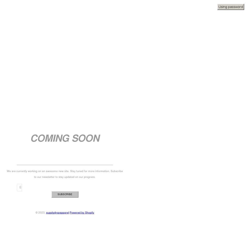 supplydropapparel.com — Shopify storefront screenshot