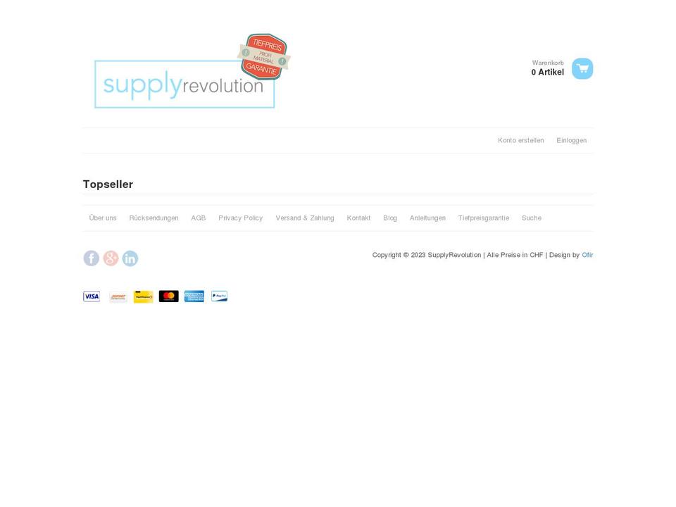 supplyrevolution.com shopify website screenshot