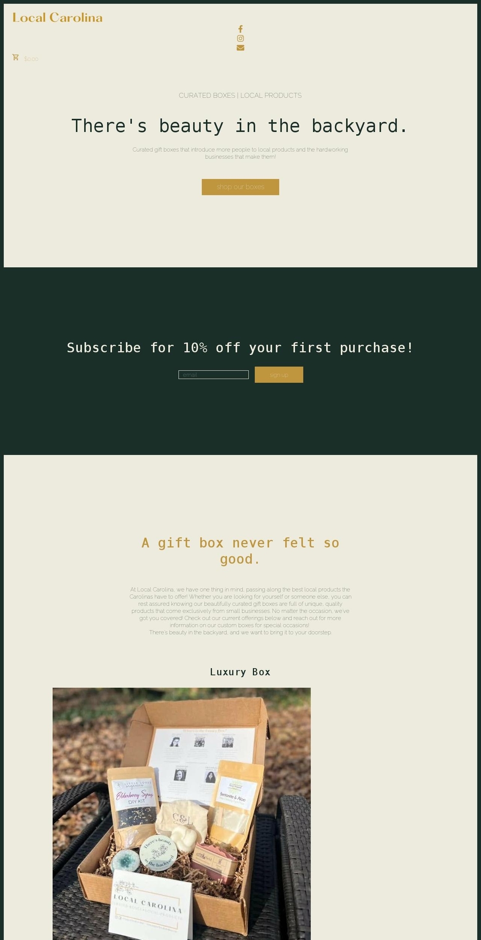 supportlocalcarolina.com shopify website screenshot