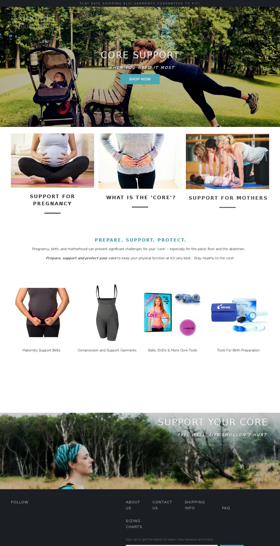 supportyourcore.ca shopify website screenshot