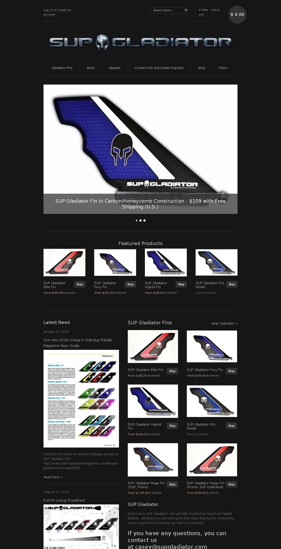 supracingfins.com shopify website screenshot