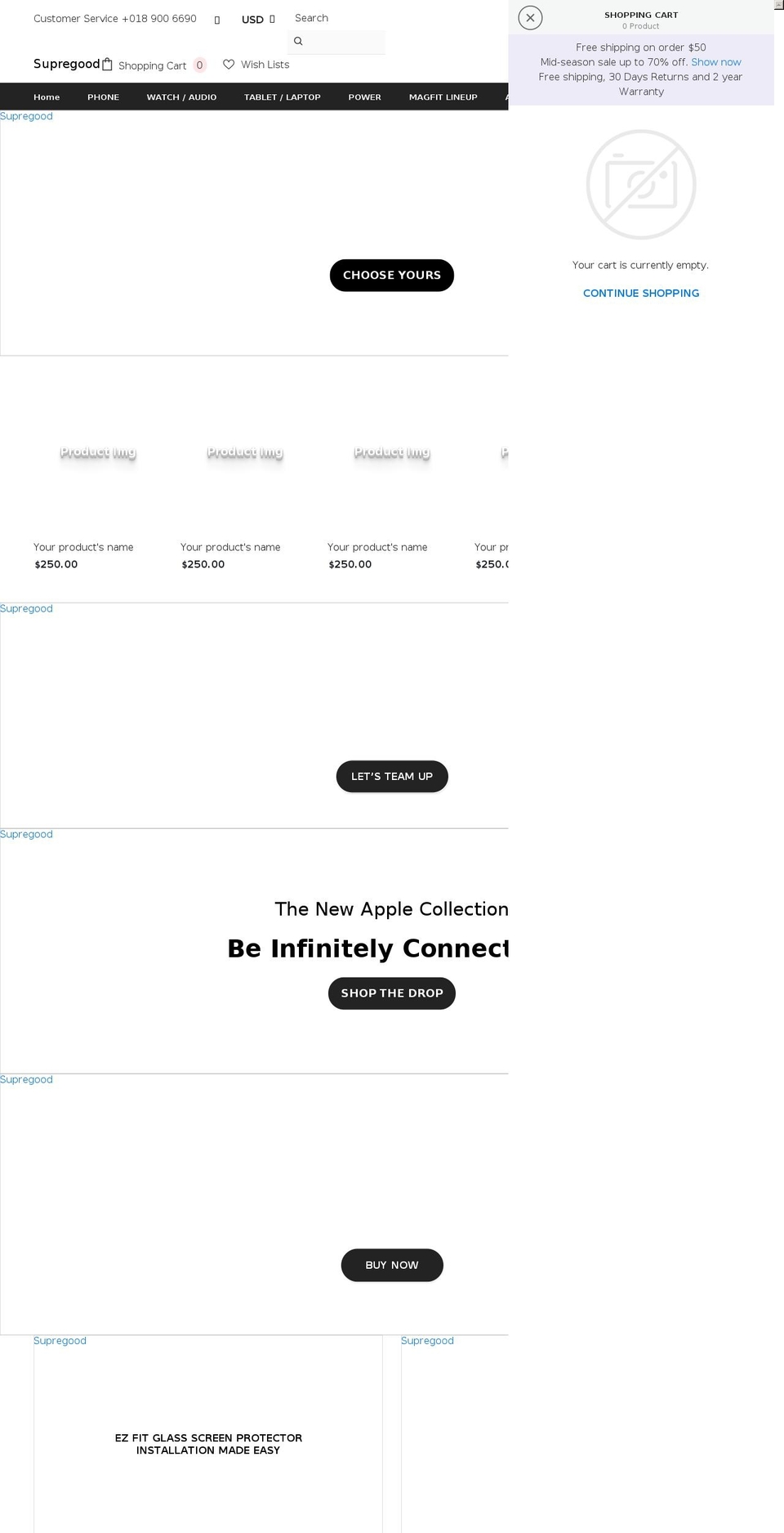 supregood.com shopify website screenshot