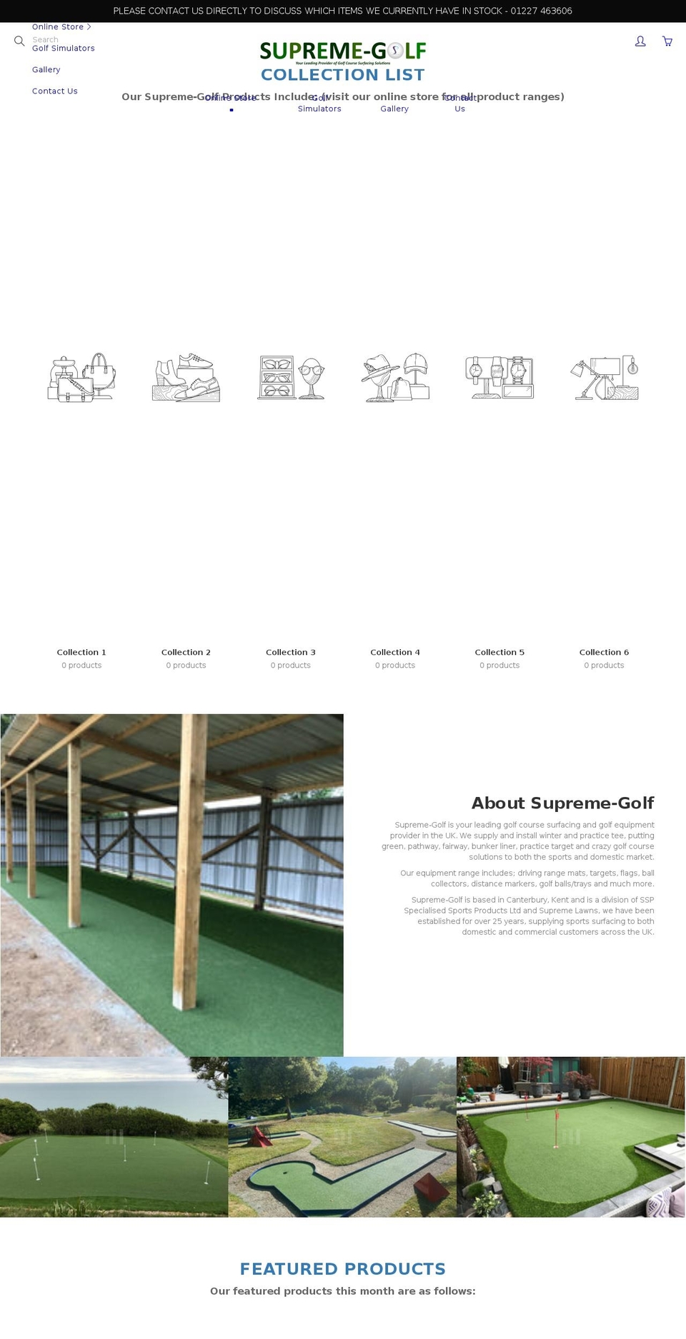 supreme-golf.co.uk shopify website screenshot