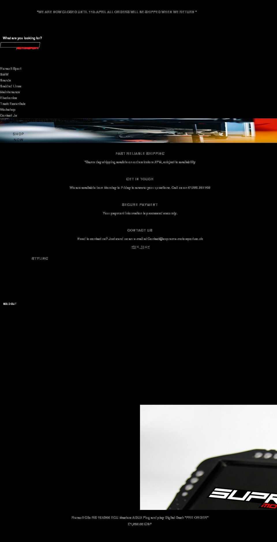 supreme-motorsport.co.uk shopify website screenshot