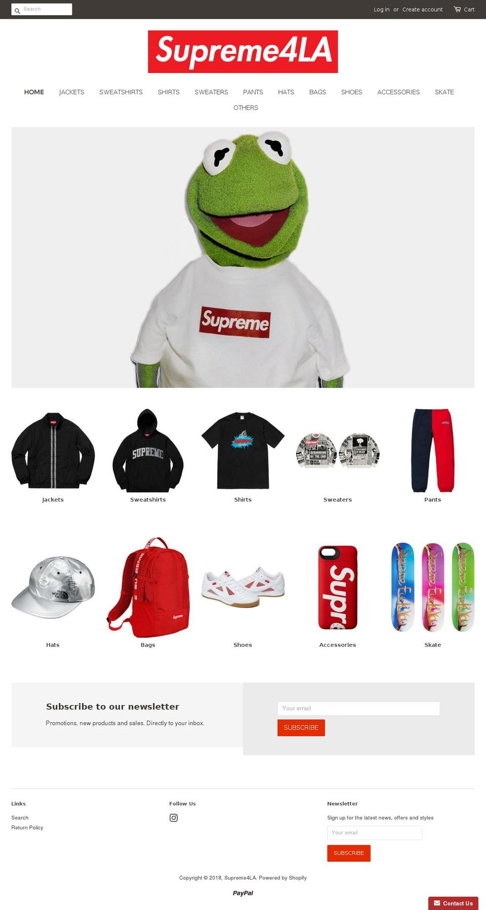 supreme4la.com — Shopify storefront screenshot