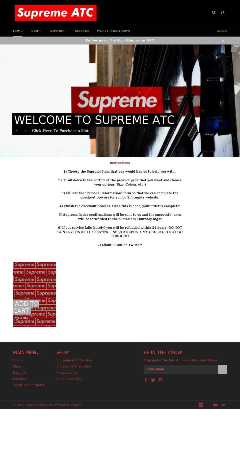 supremeatc.com shopify website screenshot
