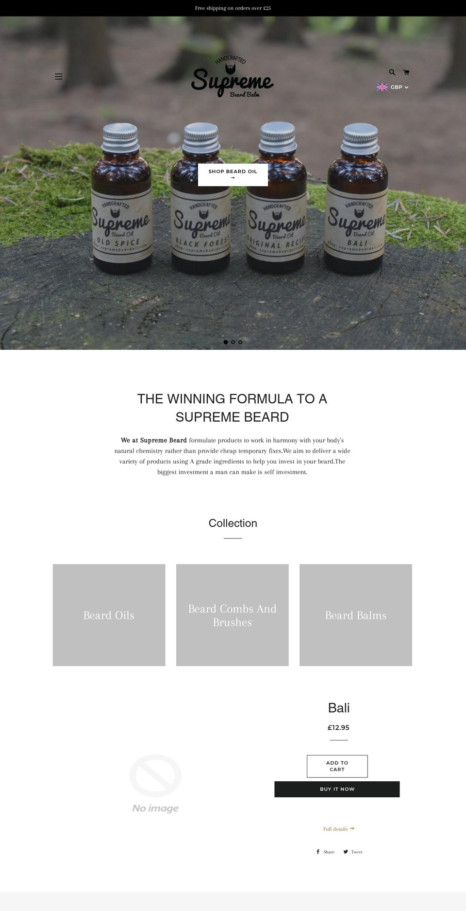 supremebeardoil.com shopify website screenshot