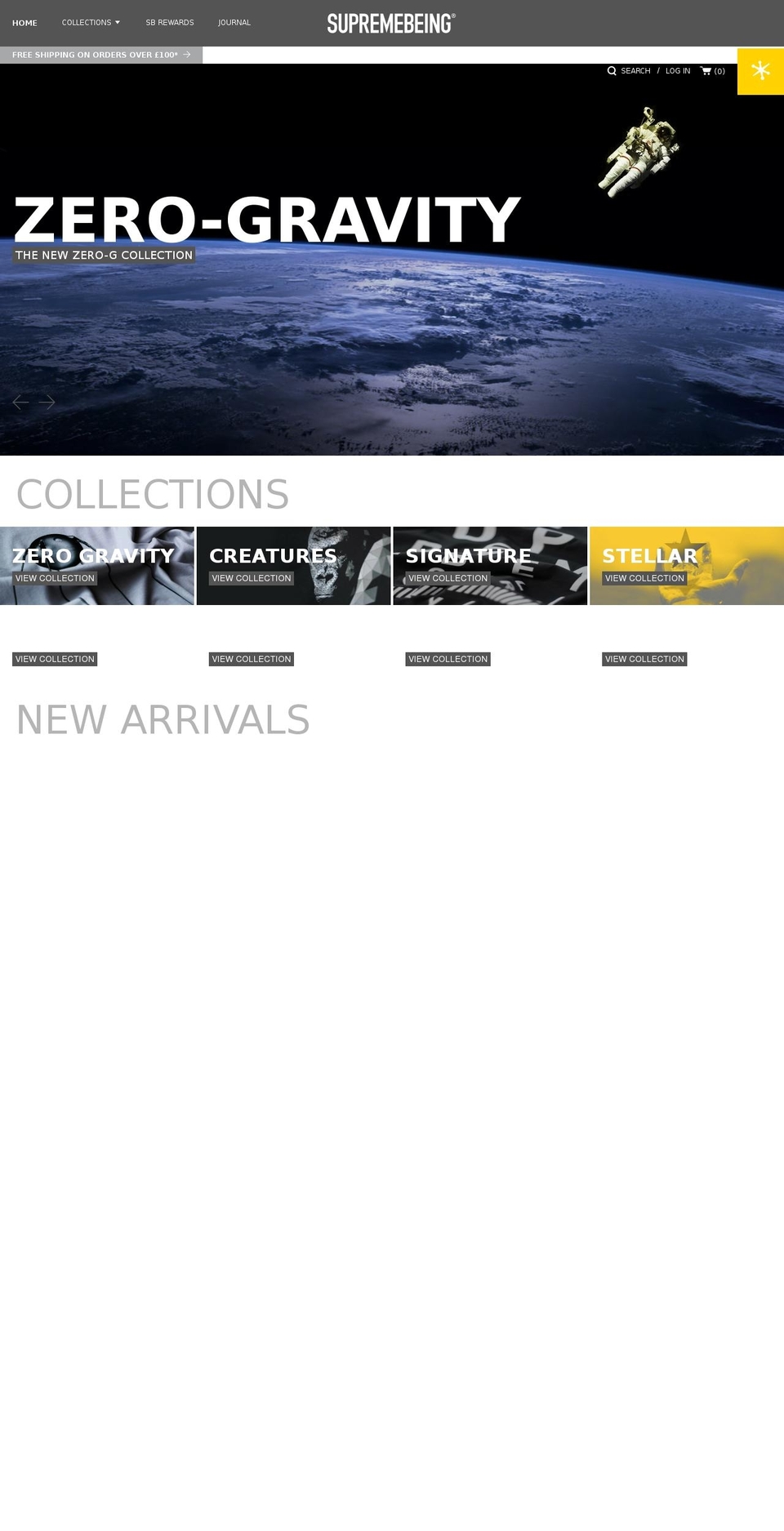 supremebeing.com shopify website screenshot