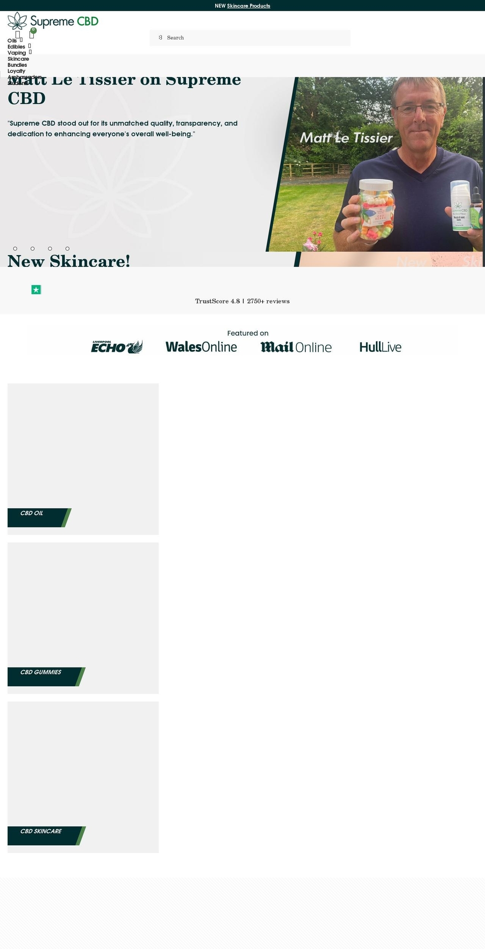 supremecbd.uk shopify website screenshot
