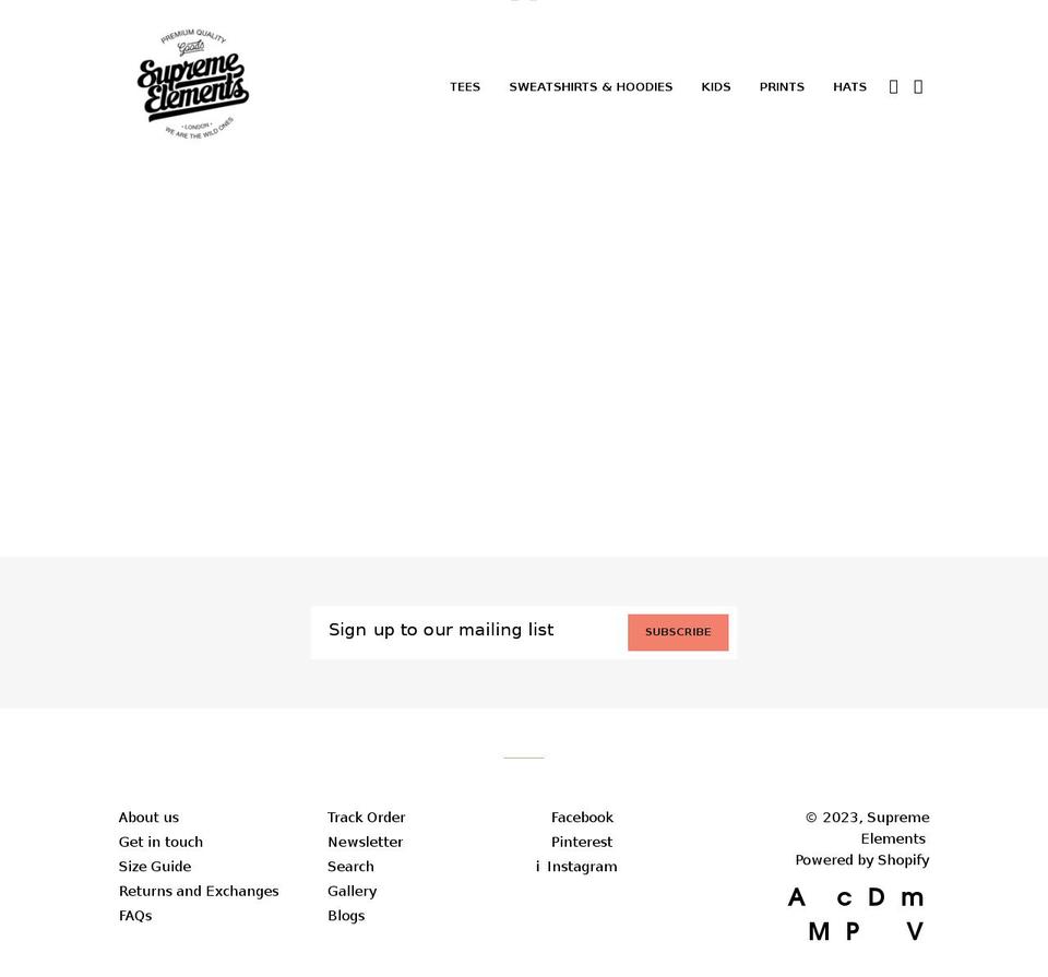 supremeelements.co.uk shopify website screenshot